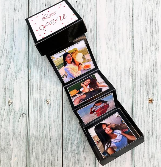 Personalised Photo Gift box Ladder box black Pack of 1
